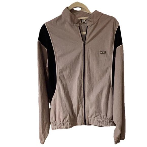 VTG Fila Zip Jacket Purple-Grey & Black W/White Piping Size 46 Elastic Waist. - Picture 1 of 11